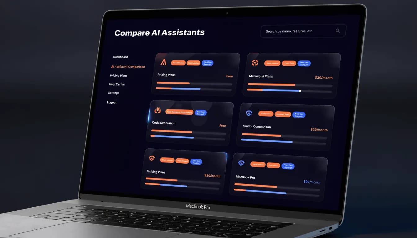 Apps like ChatGPT comparison — dark AI assistant dashboard showing 11 alternatives